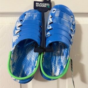 Rugged Shark Clogs Kids‎ Blue and Green Shoes